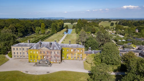 An aerial view of Erddig Hall and Garden, Wrexham